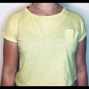 Light yellow cropped t-shirt